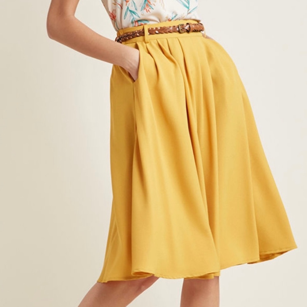 ModCloth Yellow Tiger Lilies Skirt